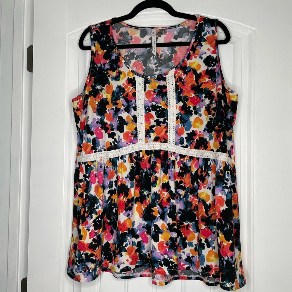 NY Collection Woman sleeveless floral tank Size 1X